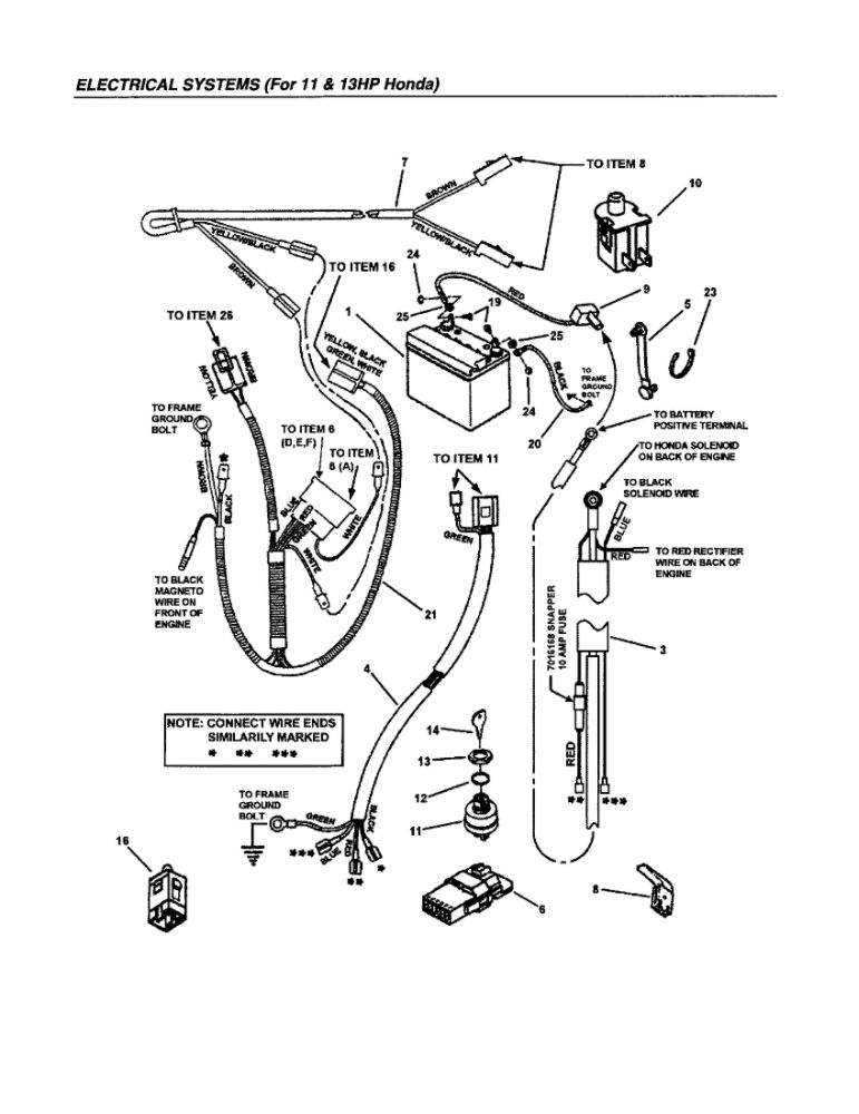 Electrical Systems 4 Diagram and Parts List for 2812523BVE 7800104 Snapper Lawn Mower
