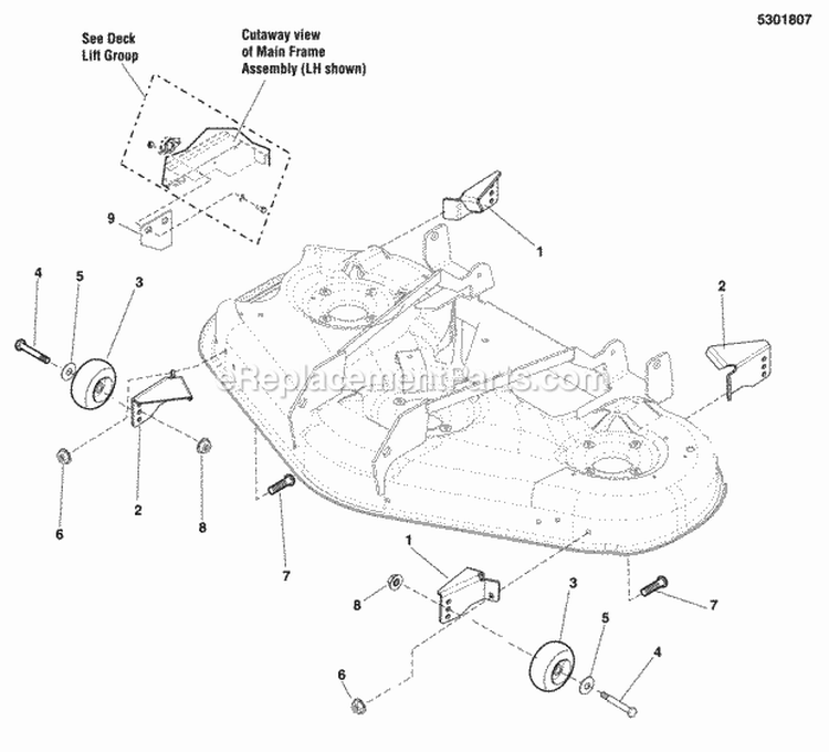 46 Mower Deck Group - Rollers Diagram and Parts List for 355ZB2446 5900775 Snapper Lawn Tractor
