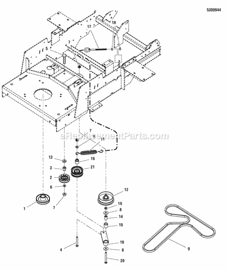 Pump Drive Group Diagram and Parts List for 355ZB2654 5900748 Snapper Lawn Tractor