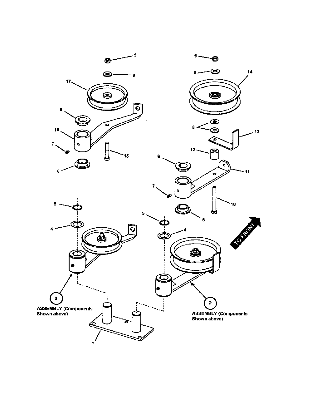 Idler (61" deck) Diagram and Parts List for NZMX30614KH  Snapper Lawn Mower