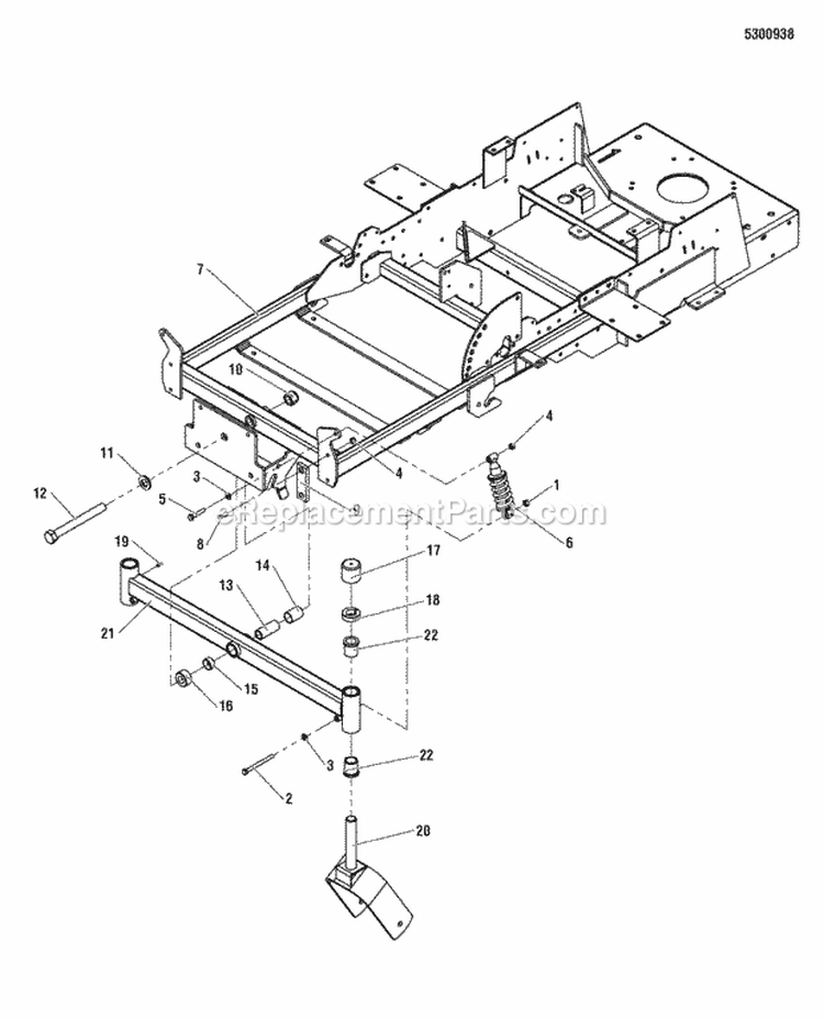 Main Frame  Front Suspension Group Diagram and Parts List for 355ZB2446 5900775 Snapper Lawn Tractor