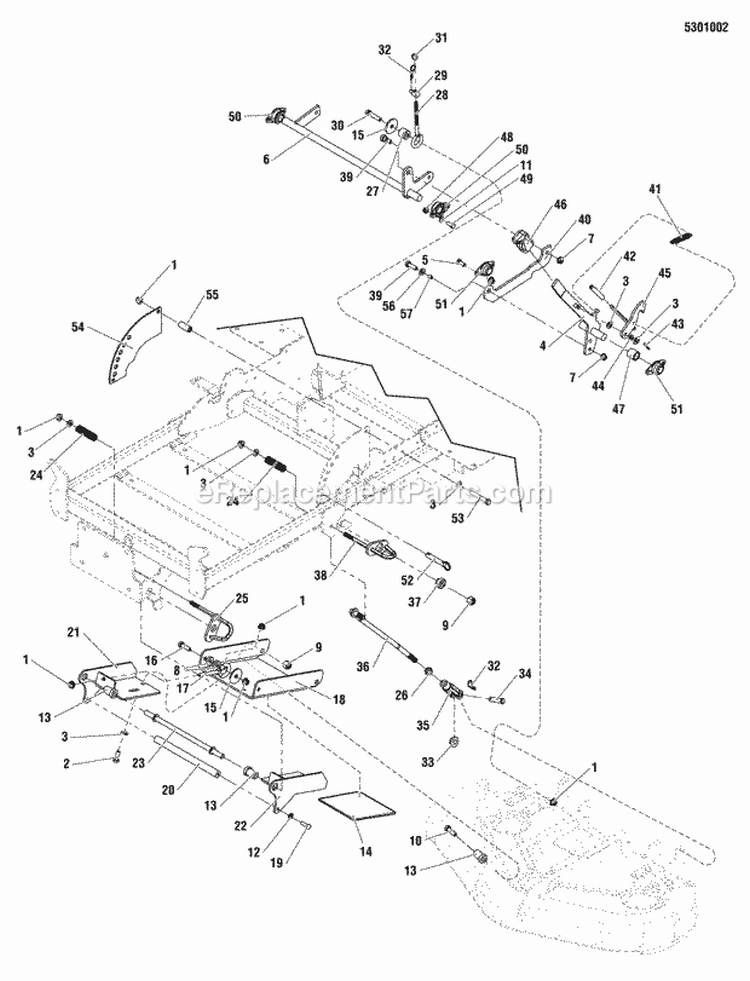 Deck Lift Group Diagram and Parts List for 355ZB2446 5900775 Snapper Lawn Tractor