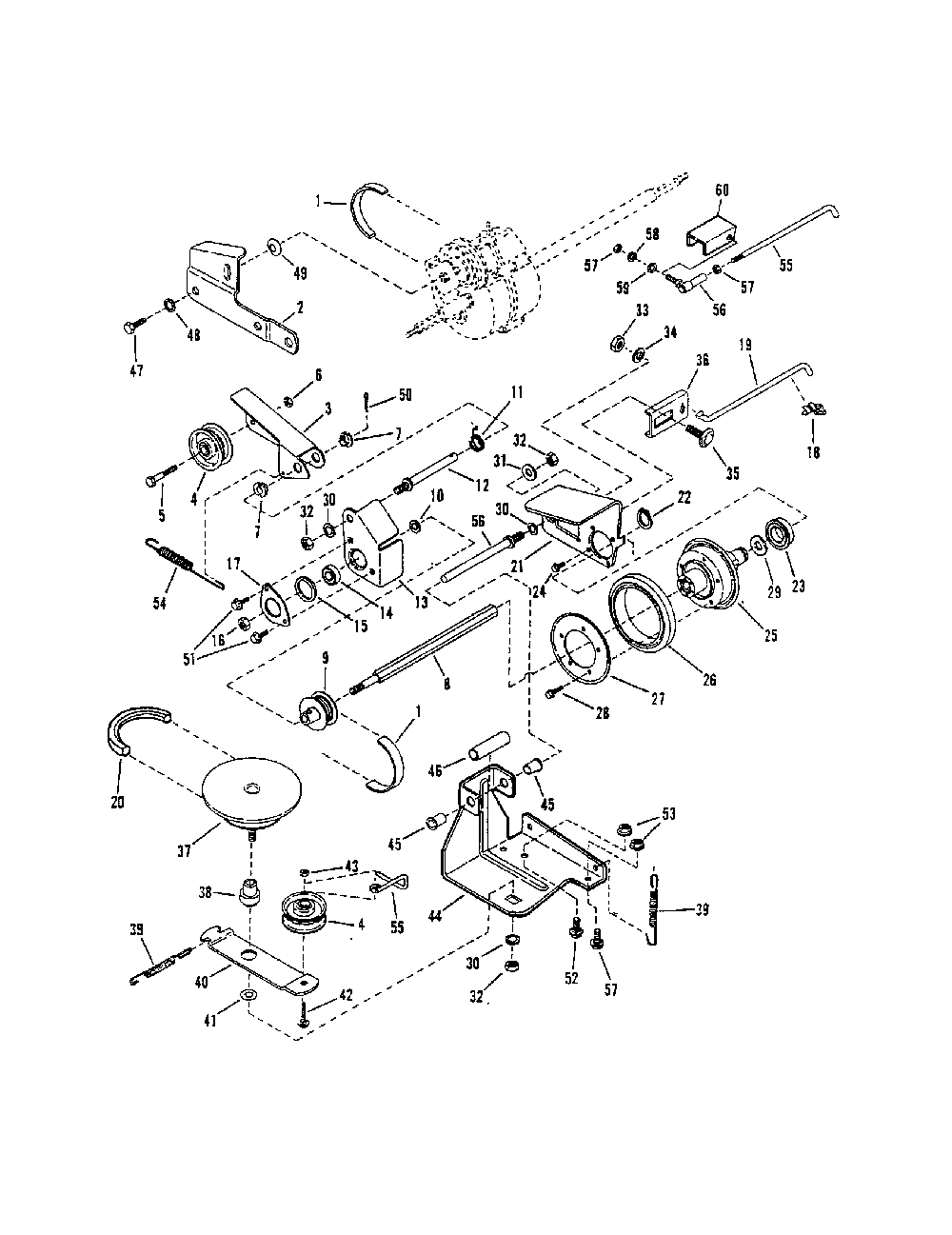 Drive system self-propelled Diagram and Parts List for NFR216012  Snapper Lawn Mower