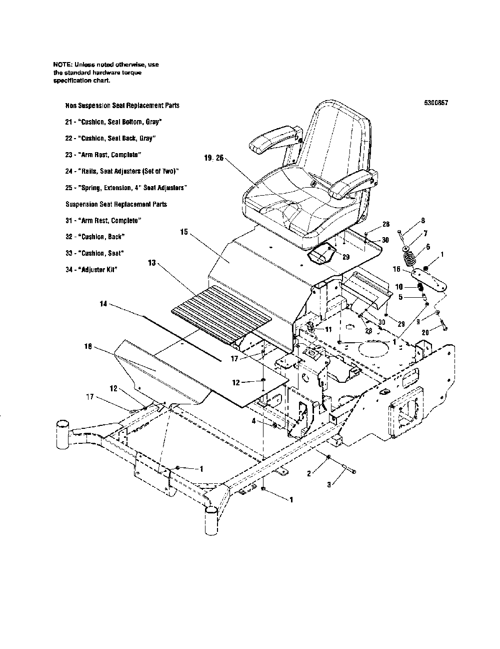 Seat/kick plate Diagram and Parts List for 5900693  Snapper Lawn Mower