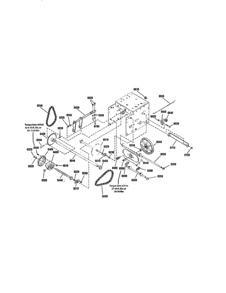 Traction Drive - Standard Diagram and Parts List for 1696002 M1227EX Snapper Snow Blower