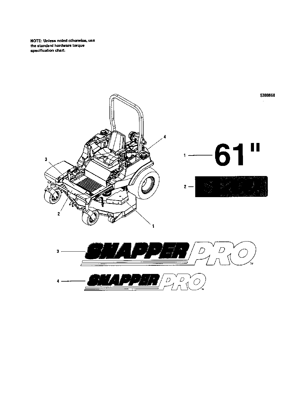 Decals-brand Diagram and Parts List for 5900693  Snapper Lawn Mower