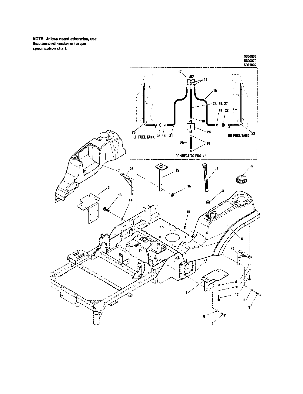 Fuel tank/mount Diagram and Parts List for 5900693  Snapper Lawn Mower