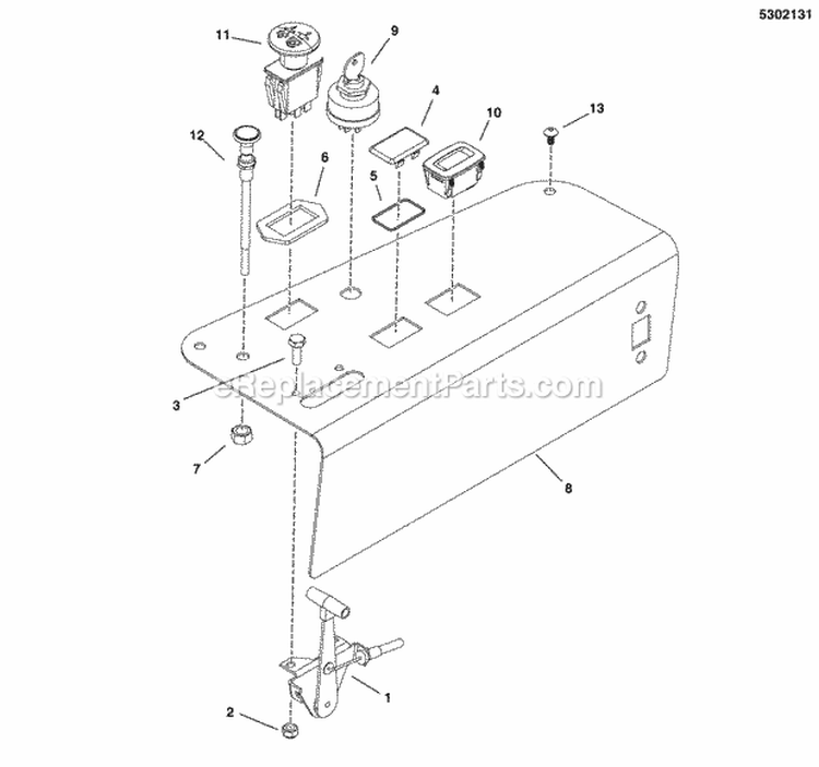 Instrument  Control Panel Group - Single Tank Diagram and Parts List for 400ZB2748 5900528 Snapper Lawn Tractor
