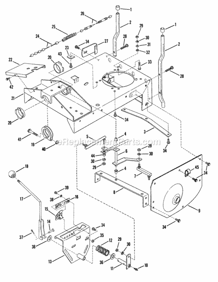 Main Case Diagram and Parts List for 25084BS  Snapper Lawn Tractor