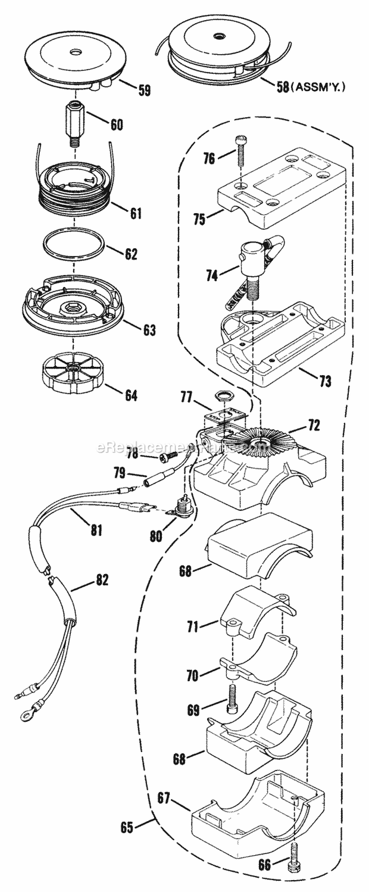 410 General Assembly (Part 2) Diagram and Parts List for 410 86 Snapper Trimmer
