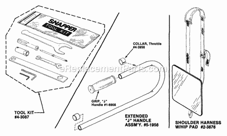 Accessories Diagram and Parts List for 4111SST  Snapper Trimmer