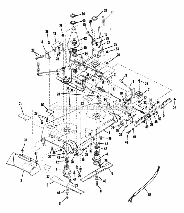 41 Cutting Deck Diagram and Parts List for 41115SC  Snapper Lawn Tractor