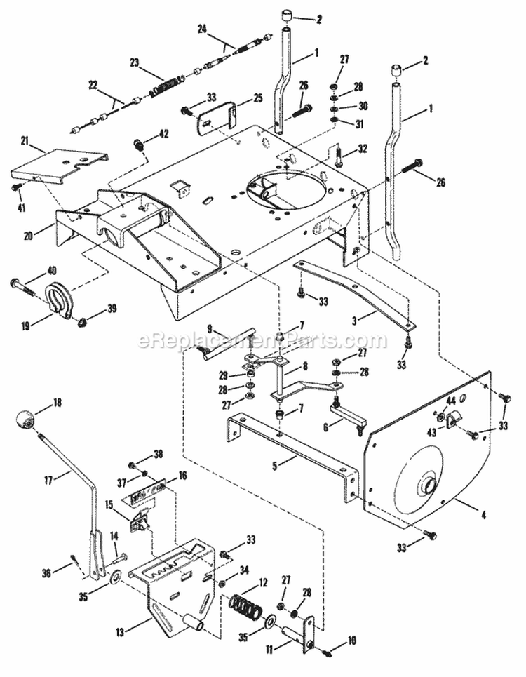 Main Case Diagram and Parts List for 2811X5S  Snapper Lawn Tractor
