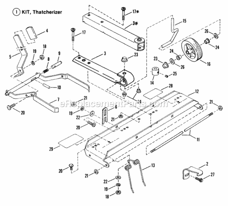 Thatcherizer Accessory Diagram and Parts List for 2811X5S  Snapper Lawn Tractor