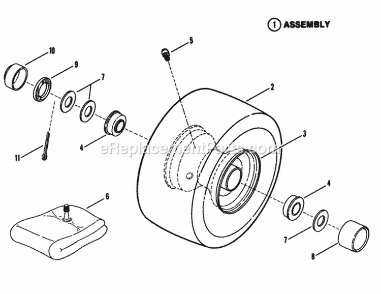 Wheels - Front Diagram and Parts List for 2811X5S  Snapper Lawn Tractor