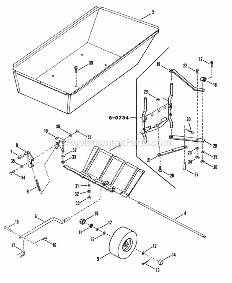 Bag-N-Wagon Accessory (Part 2) Diagram and Parts List for 2811X5S  Snapper Lawn Tractor