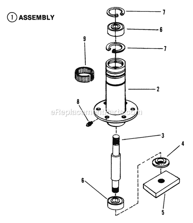 Spindle Diagram and Parts List for 4111X6S  Snapper Lawn Tractor