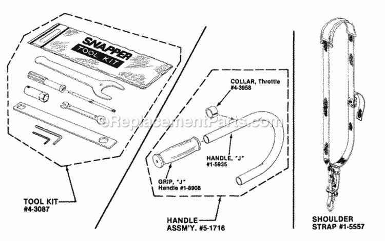 411Sst Accessories Diagram and Parts List for 411SST  Snapper Trimmer