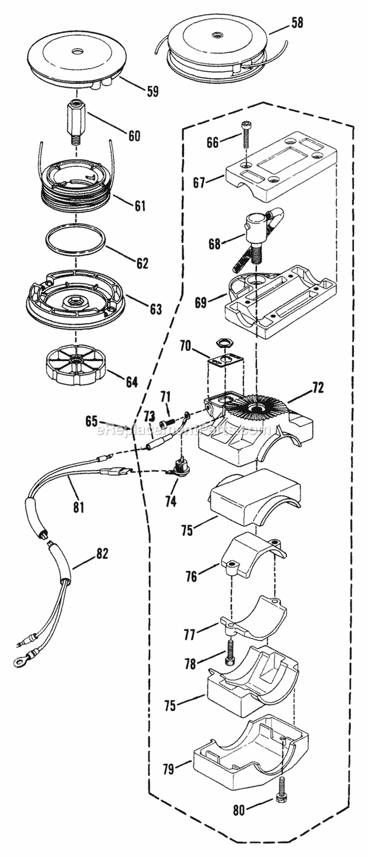 411Sst Manual Head AssmY And Swivel Handle AssmY Diagram and Parts List for 411SST  Snapper Trimmer