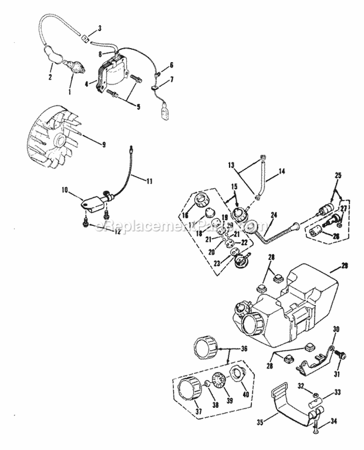 411Sst Primer Pump Fuel Tank And Filter Diagram and Parts List for 411SST  Snapper Trimmer