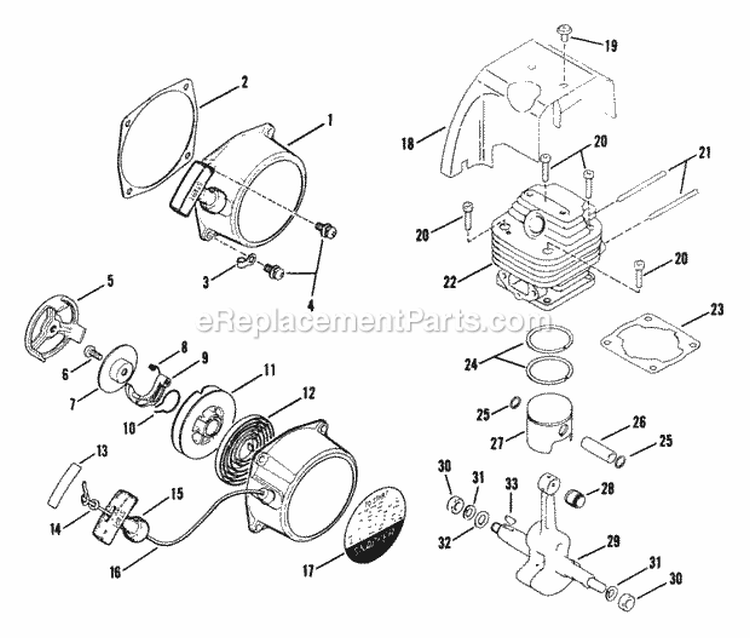 411Sst Recoil Starter AssmY Diagram and Parts List for 411SST  Snapper Trimmer