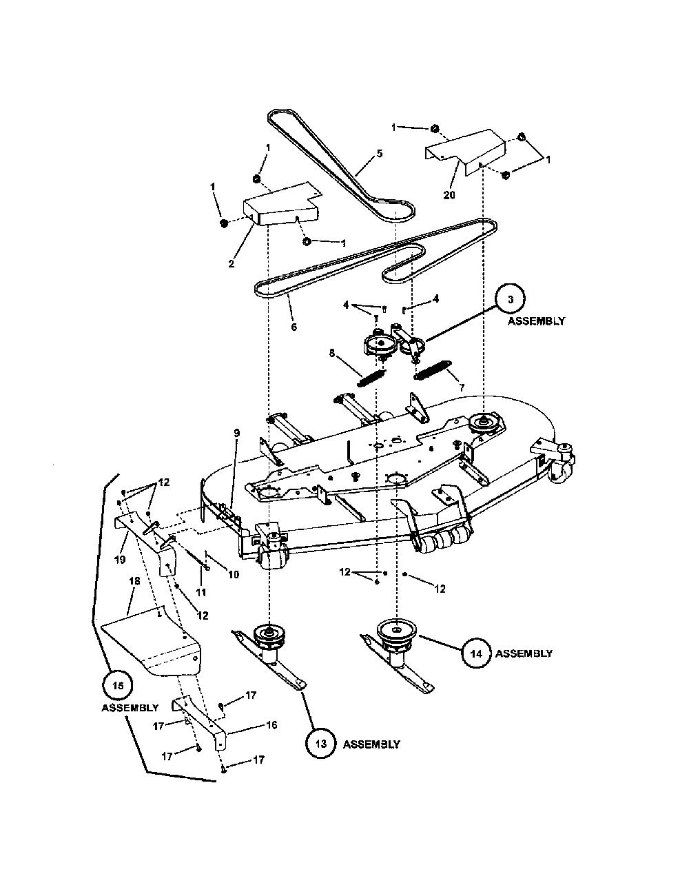 73" cutting deck (final assy) Diagram and Parts List for NZMX30614KH  Snapper Lawn Mower