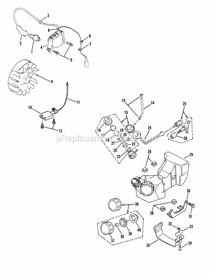 4150RT Primer Pump Filter And Fuel Tank Diagram and Parts List for 4150  Snapper Trimmer