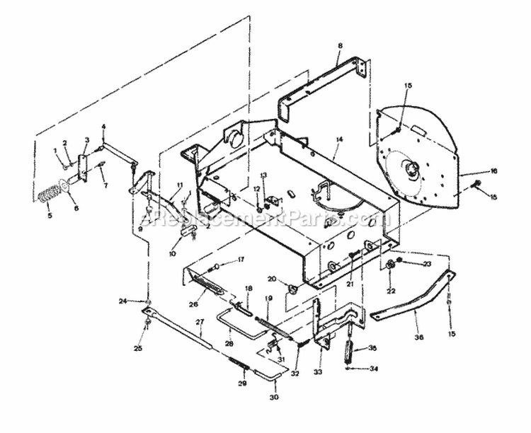 Main Case - View A Diagram and Parts List for 42113S  Snapper Lawn Tractor