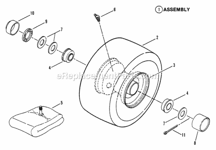 Wheels-Front Diagram and Parts List for 421613BVE1  Snapper Lawn Tractor