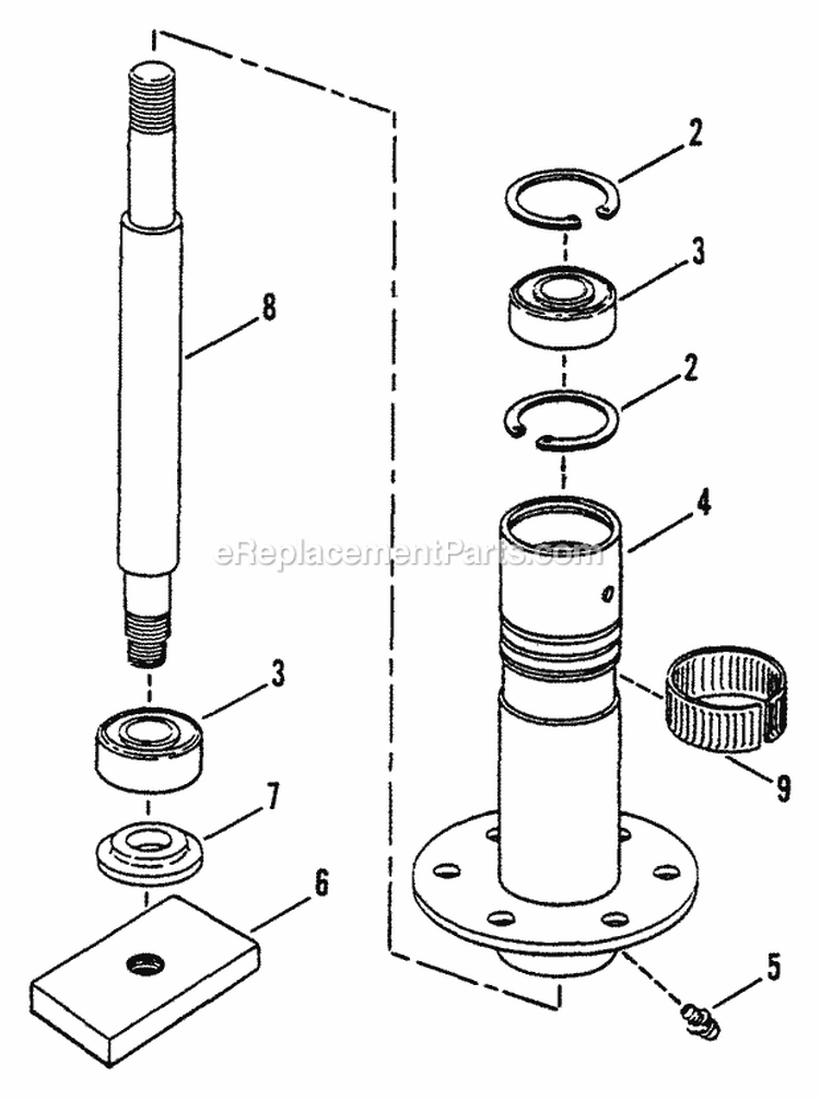 Spindle Diagram and Parts List for 421614BVE  Snapper Lawn Tractor