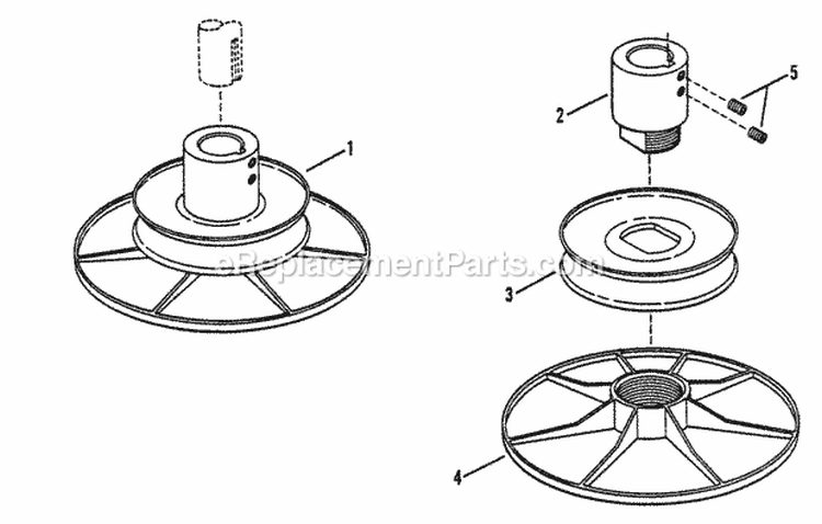 Drive Disc Assembly Diagram and Parts List for 421614BVE  Snapper Lawn Tractor