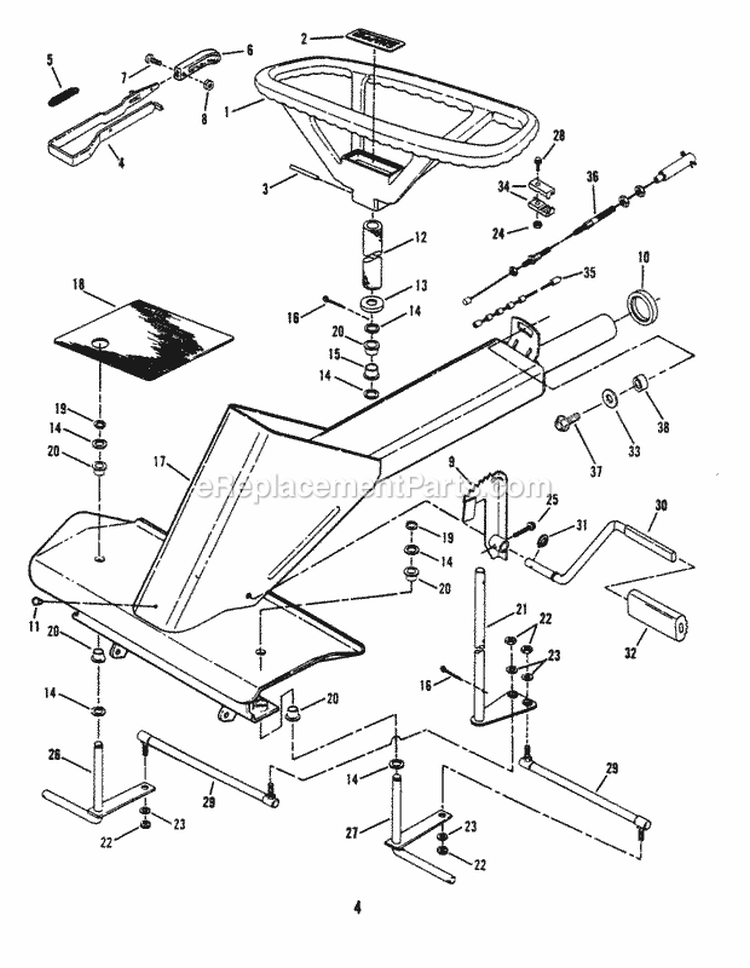 Front End Steering Diagram and Parts List for 421615BVE  Snapper Lawn Tractor