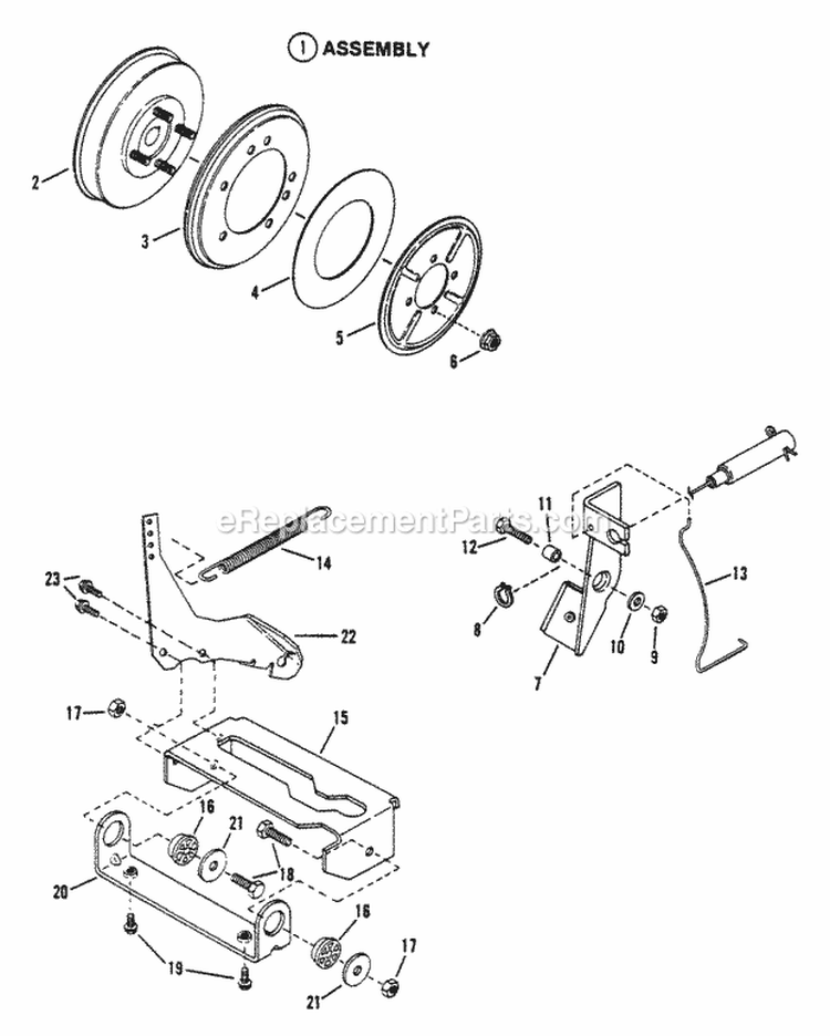 Smooth Clutch Assembly Diagram and Parts List for 421615BVE  Snapper Lawn Tractor