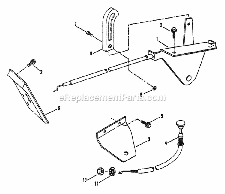 Throttle Control Diagram and Parts List for 421615BVE  Snapper Lawn Tractor