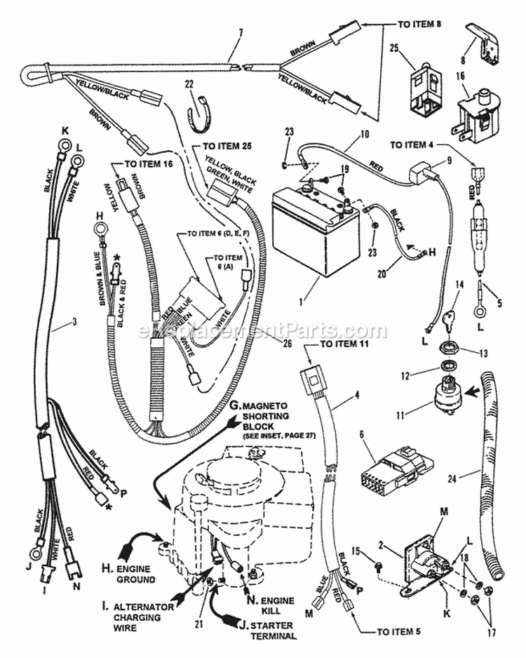 Electrical Systems For 16 Hp Tecumseh Diagram and Parts List for 421615BVE  Snapper Lawn Tractor