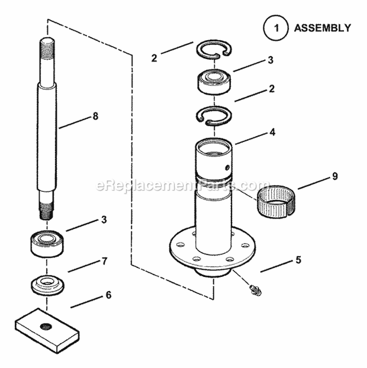 Spindle Assembly Diagram and Parts List for 421616BVE 82384 Snapper Lawn Tractor