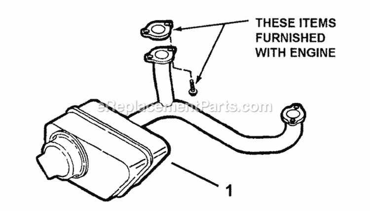 Exhaust Muffler Engine Diagram and Parts List for 421620BVE  Snapper Lawn Tractor