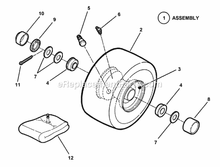 Wheels - Front Diagram and Parts List for 421620BVE  Snapper Lawn Tractor