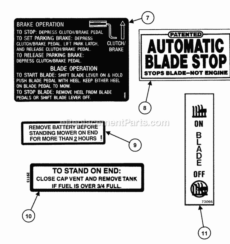 Decals (Part 2) Diagram and Parts List for 421620BVE  Snapper Lawn Tractor