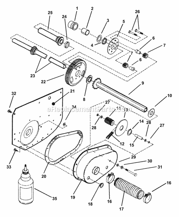 Differential RH Fender Diagram and Parts List for 421622BVE 84707 Snapper Lawn Tractor