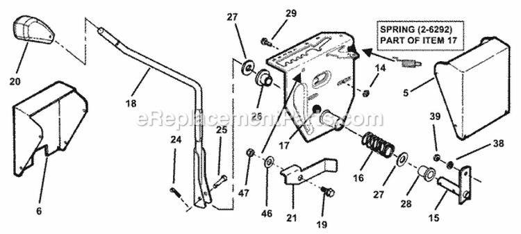 Main Case (Part 2) Diagram and Parts List for 421622BVE 84707 Snapper Lawn Tractor