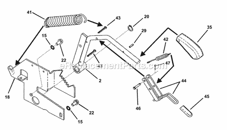 Rails Lift Arms Cam Lift (Part 2) Diagram and Parts List for 421622BVE 84707 Snapper Lawn Tractor