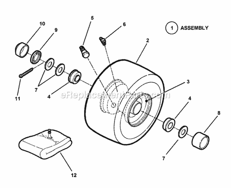 Wheels - Front Diagram and Parts List for 421823BVE 84880 Snapper Lawn Tractor