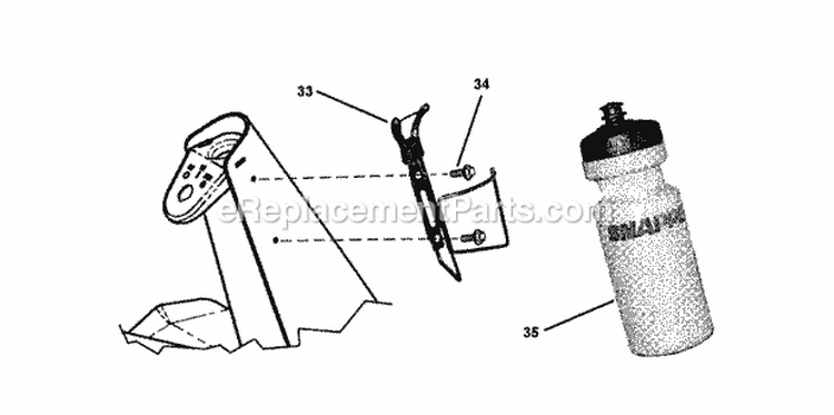 Front End Steering (Water Bottle) Diagram and Parts List for 421823BVE 84880 Snapper Lawn Tractor