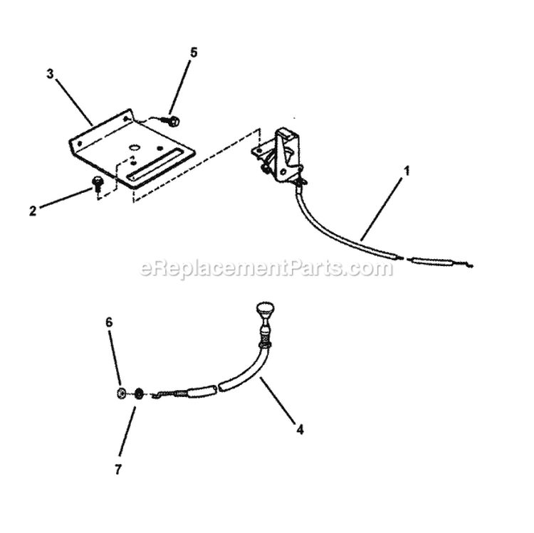 Throttle Control Diagram and Parts List for 421823BVE 84880 Snapper Lawn Tractor