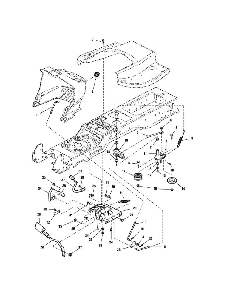 Controls Diagram and Parts List for YT2050 1694637 Snapper Lawn Tractor