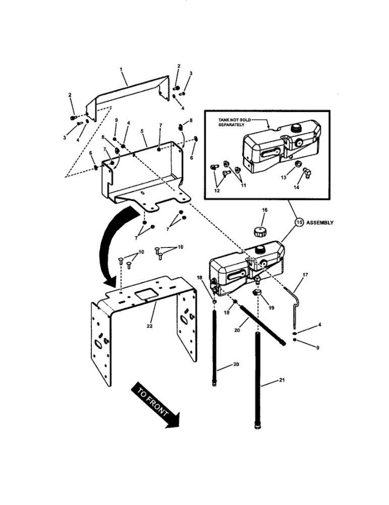 Oil Tank Diagram and Parts List for SPA521 SERIES 3 Snapper Lawn Mower