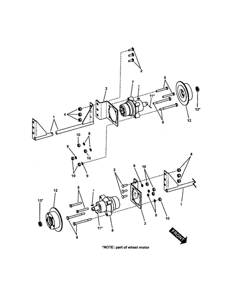 Wheel Motor Diagram and Parts List for NZMX32734BV  Snapper Lawn Mower