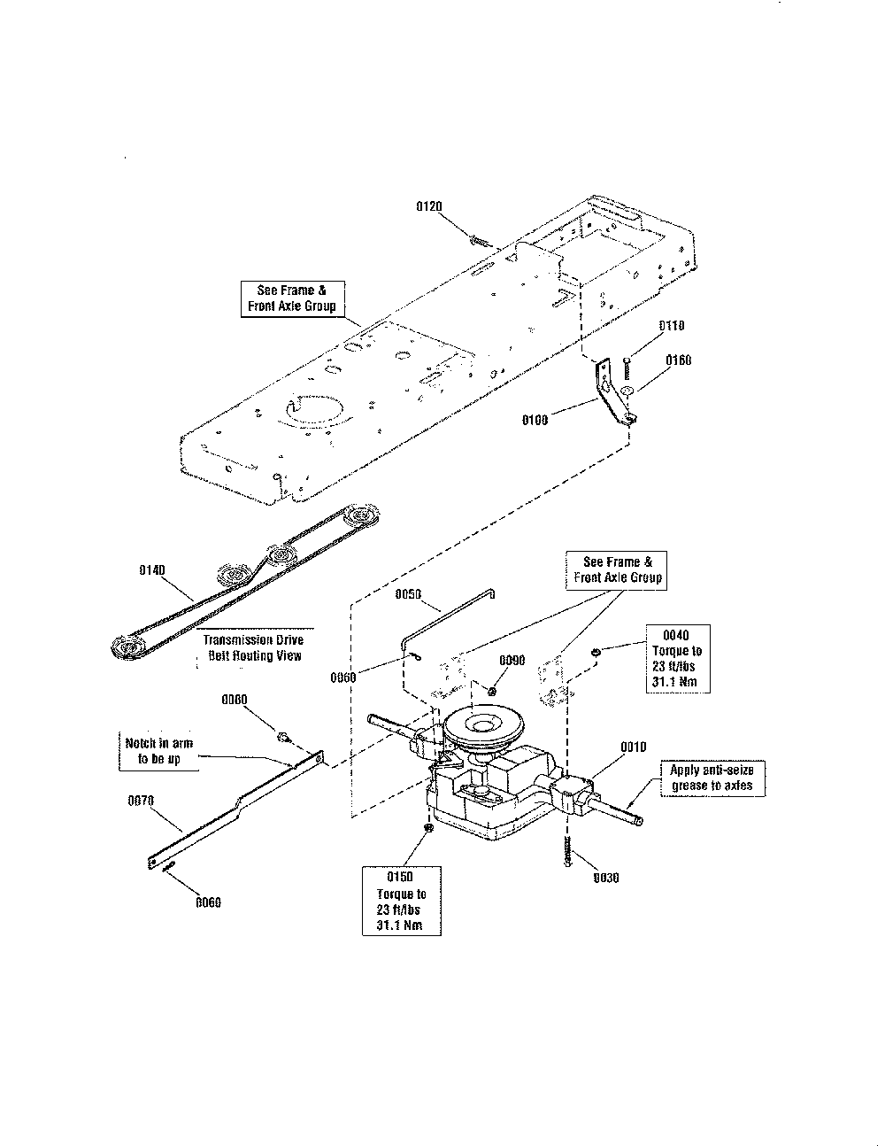 Transmission Diagram and Parts List for 280120  Snapper Lawn Tractor
