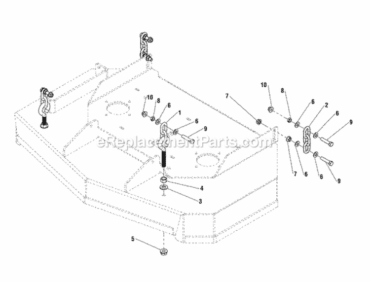 48 Mower Deck Group - Hanger Chains Diagram and Parts List for 400ZB2748 5900528 Snapper Lawn Tractor